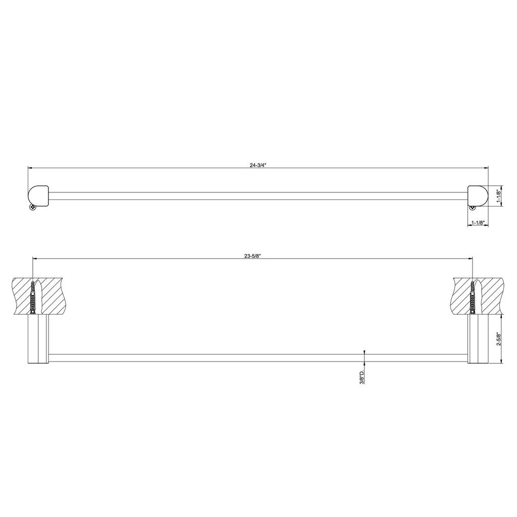 Gessi 59403 Rilievo 24" Centre Distance Towel Rail Chrome 2