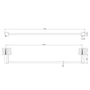 Gessi 59403 Rilievo 24" Centre Distance Towel Rail Chrome 2