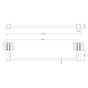 Gessi 59400 Rilievo 18" Centre Distance Towel Rail Chrome 2