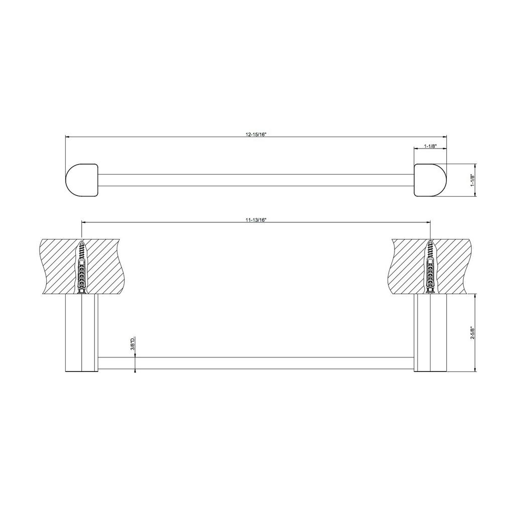 Gessi 59397 Rilievo 12" Centre Distance Towel Rail Chrome 2