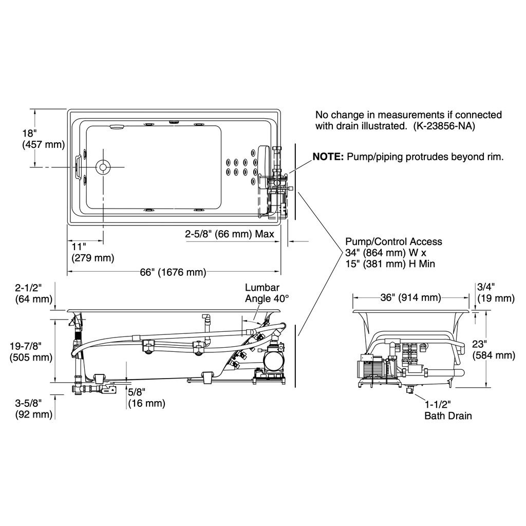 Kohler 856-M-7 Tea-For-Two Massage Whirlpool