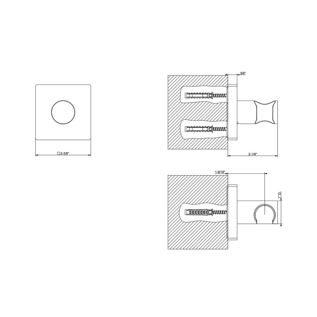 Gessi 59157 Rilievo Fixed Handshower Hook Chrome 2