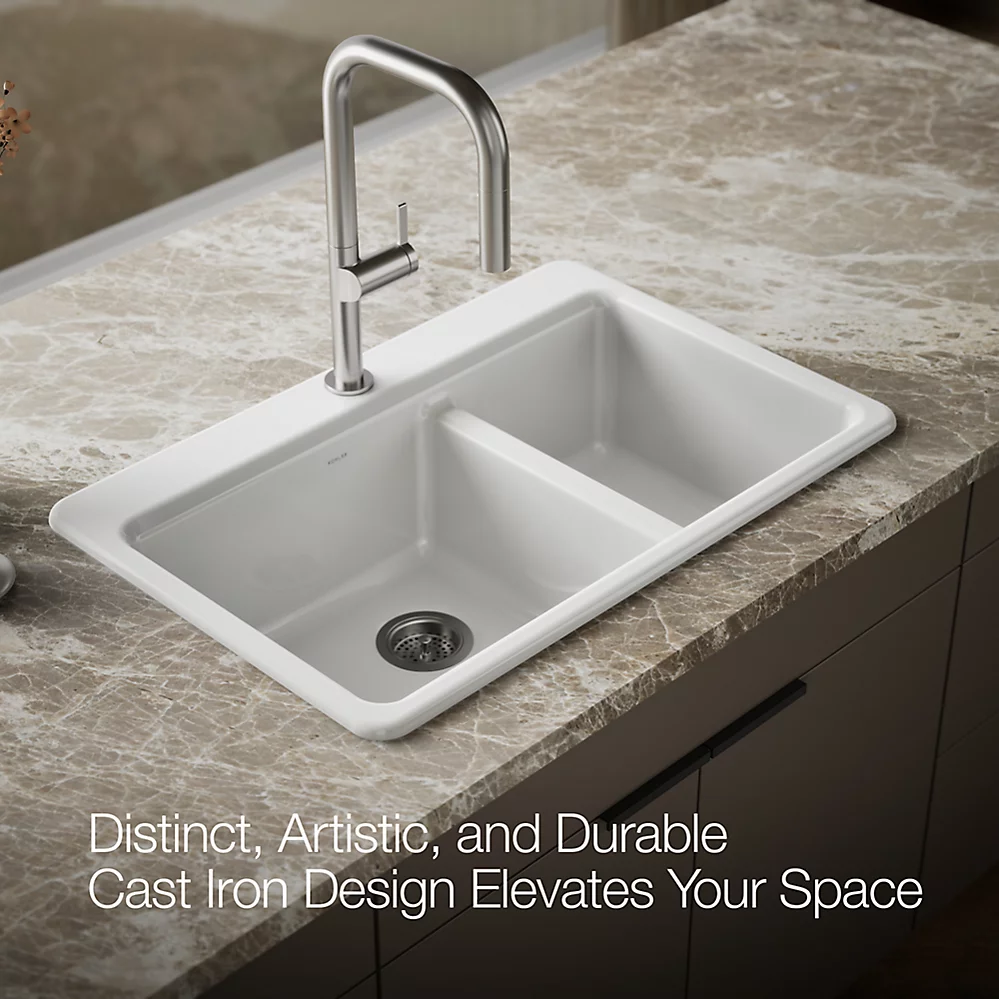 Kohler 8669-1A1-0 Riverby Offset Top Mount Sink
