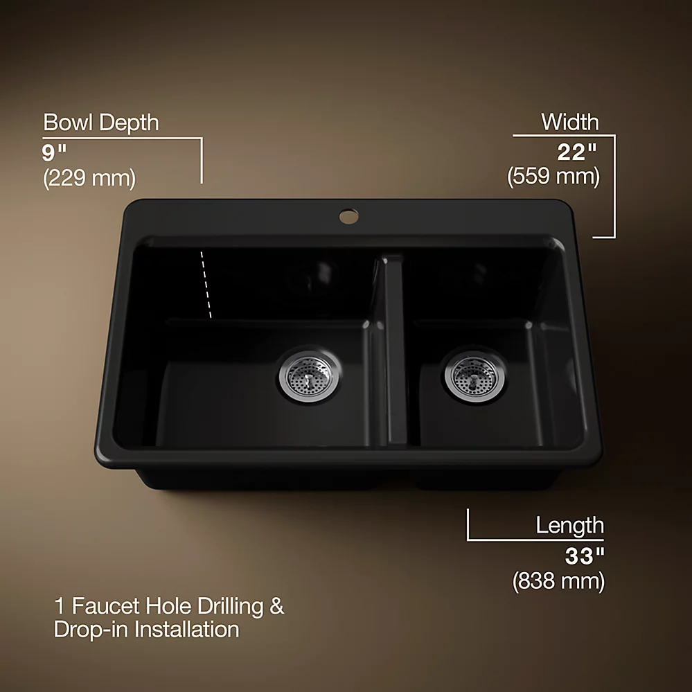 Kohler 8669-1A1-7 Riverby Offset Top Mount Sink