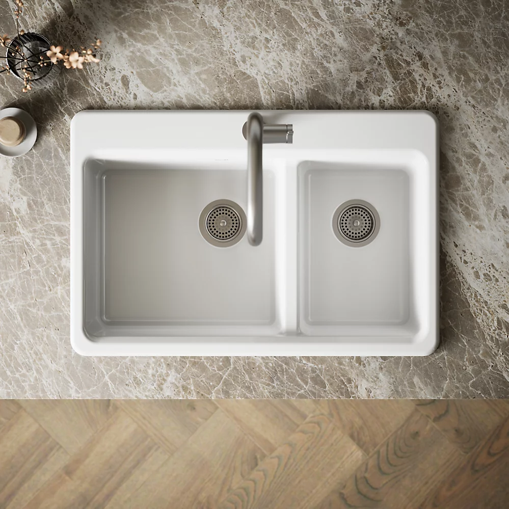Kohler 8669-1A2-0 Riverby Offset Top Mount Sink