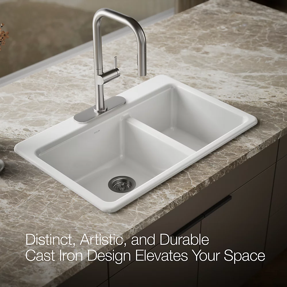 Kohler 8669-3A1-0 Riverby Offset Top Mount Sink