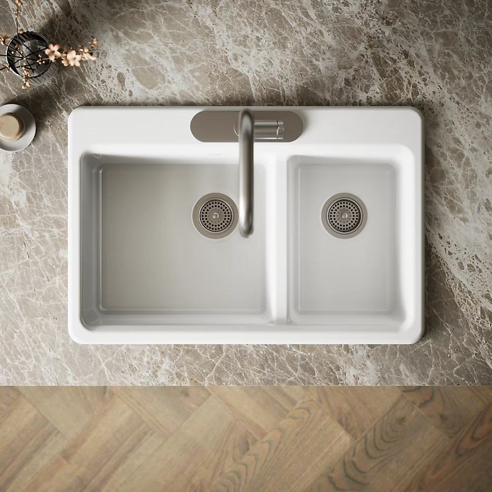 Kohler 8669-3A1-0 Riverby Offset Top Mount Sink