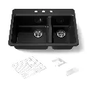Kohler 8669-3A2-7 Riverby Offset Top Mount Sink