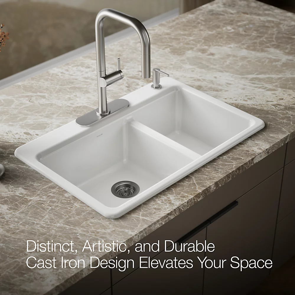 Kohler 8669-4A1-0 Riverby Offset Top Mount Sink