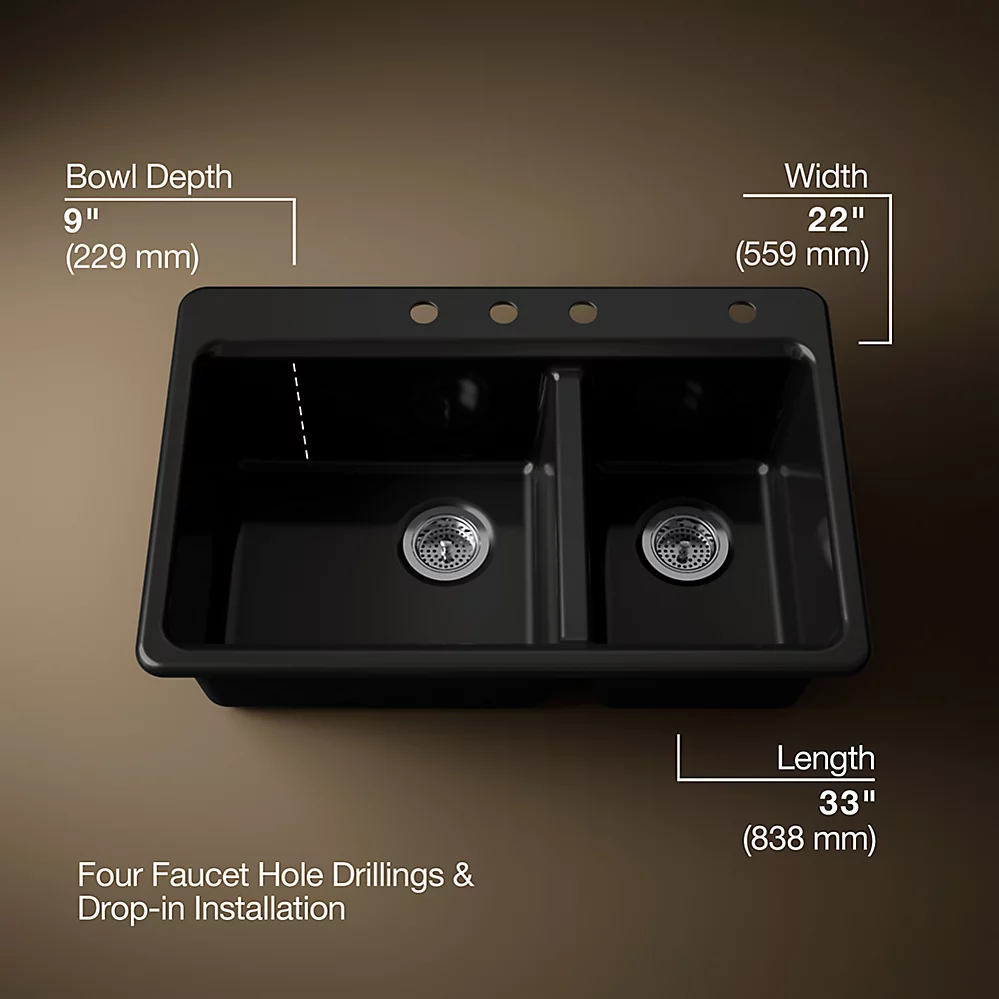 Kohler 8669-4A1-7 Riverby Offset Top Mount Sink