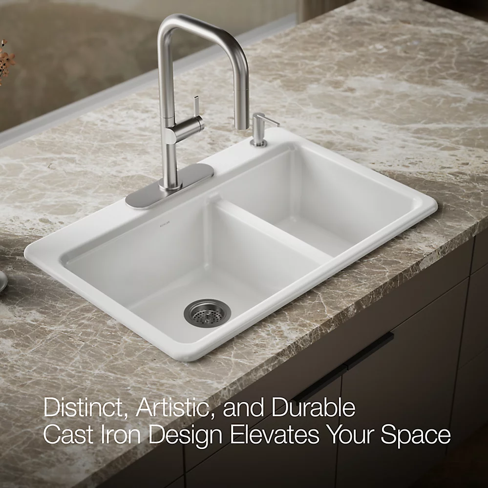 Kohler 8669-4A2-0 Riverby Offset Top Mount Sink