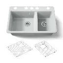 Kohler 8669-5UA1-95 Riverby Offset Undermount Sink