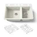 Kohler 8669-5UA1-96 Riverby Offset Undermount Sink