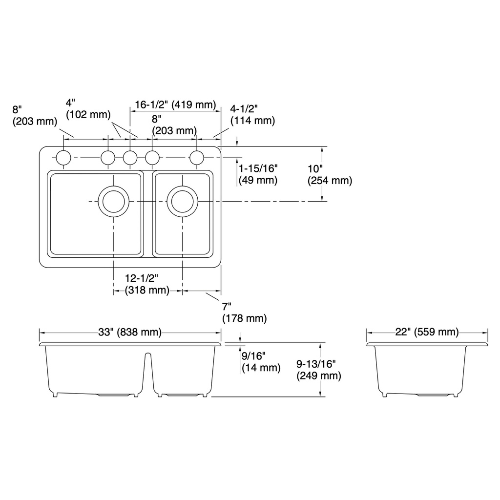 Kohler 8669-5UA1-NY Riverby Offset Undermount Sink