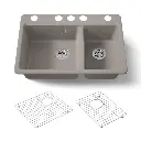 Kohler 8669-5UA1-TRF Riverby Offset Undermount Sink