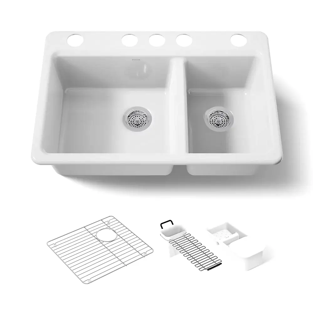 Kohler 8669-5UA3-0 Riverby Offset Undermount Sink