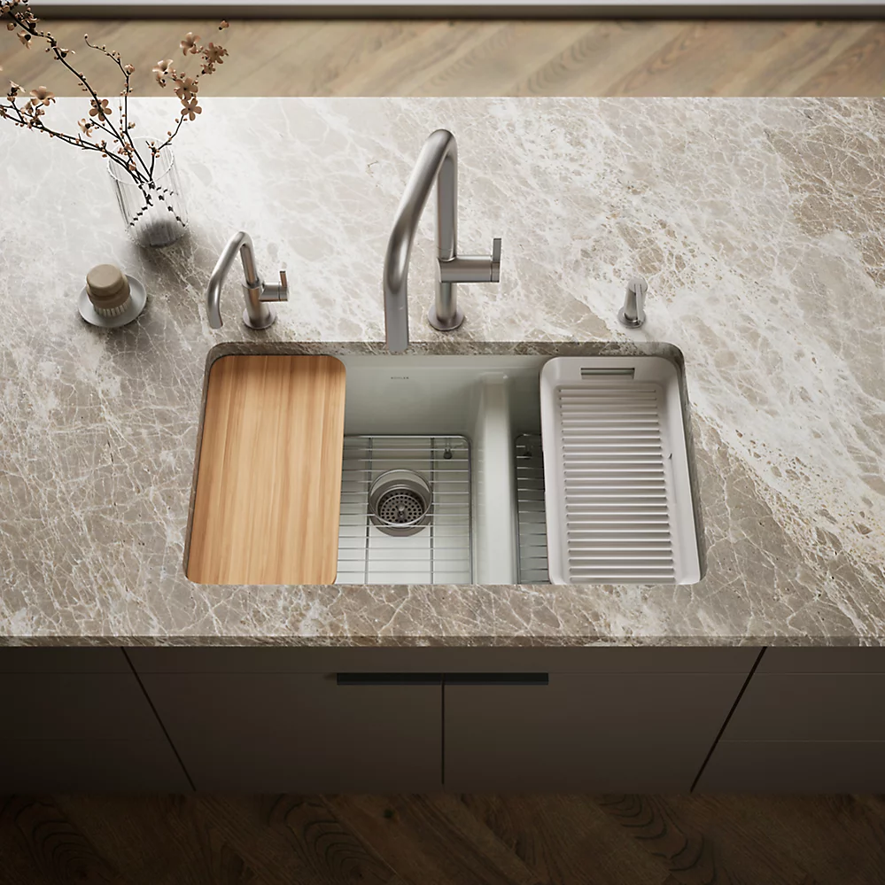 Kohler 8669-5UPC-FF Riverby Offset Undermount Sink