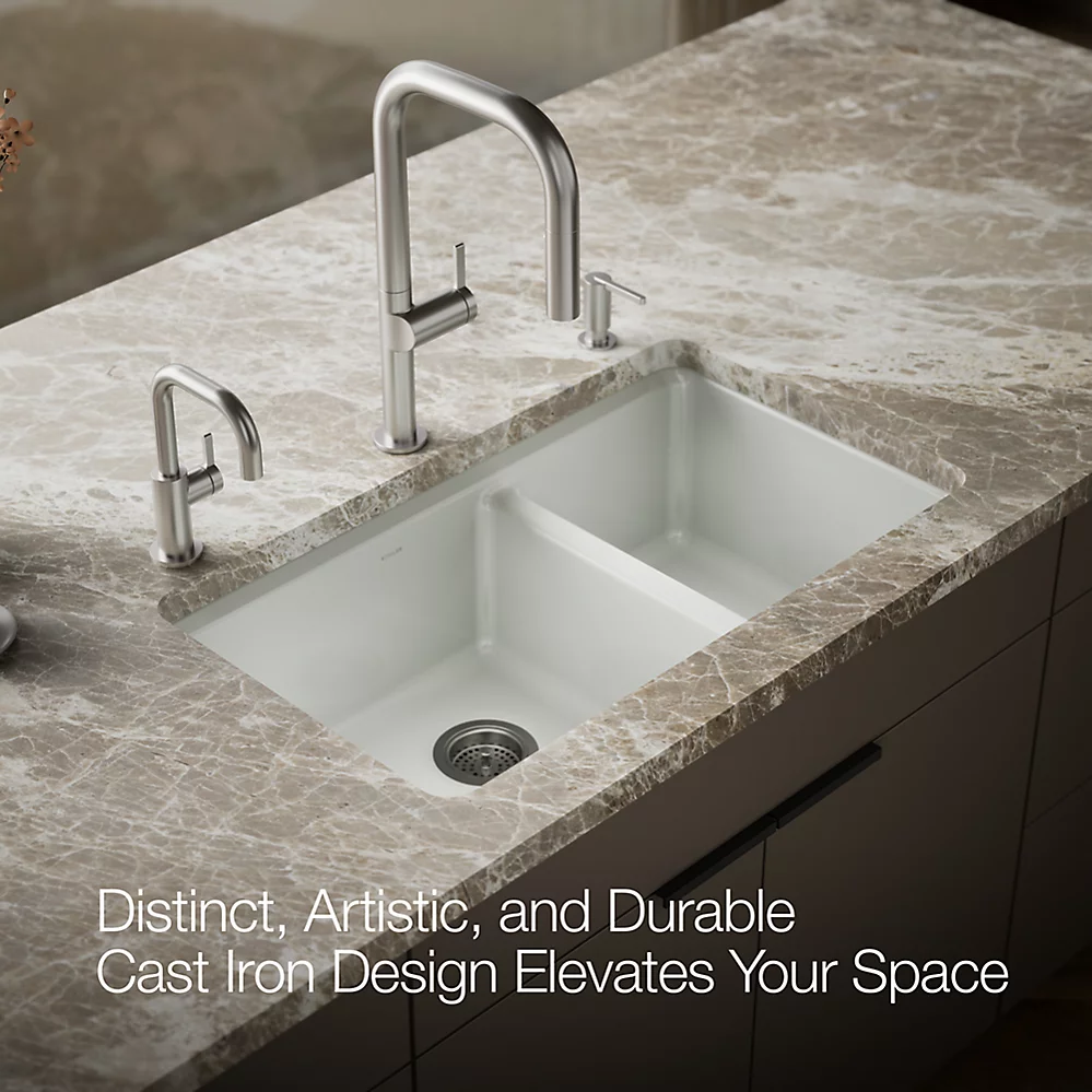Kohler 8669-5UPC-FF Riverby Offset Undermount Sink