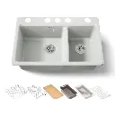 Kohler 8669-5UPC-FF Riverby Offset Undermount Sink