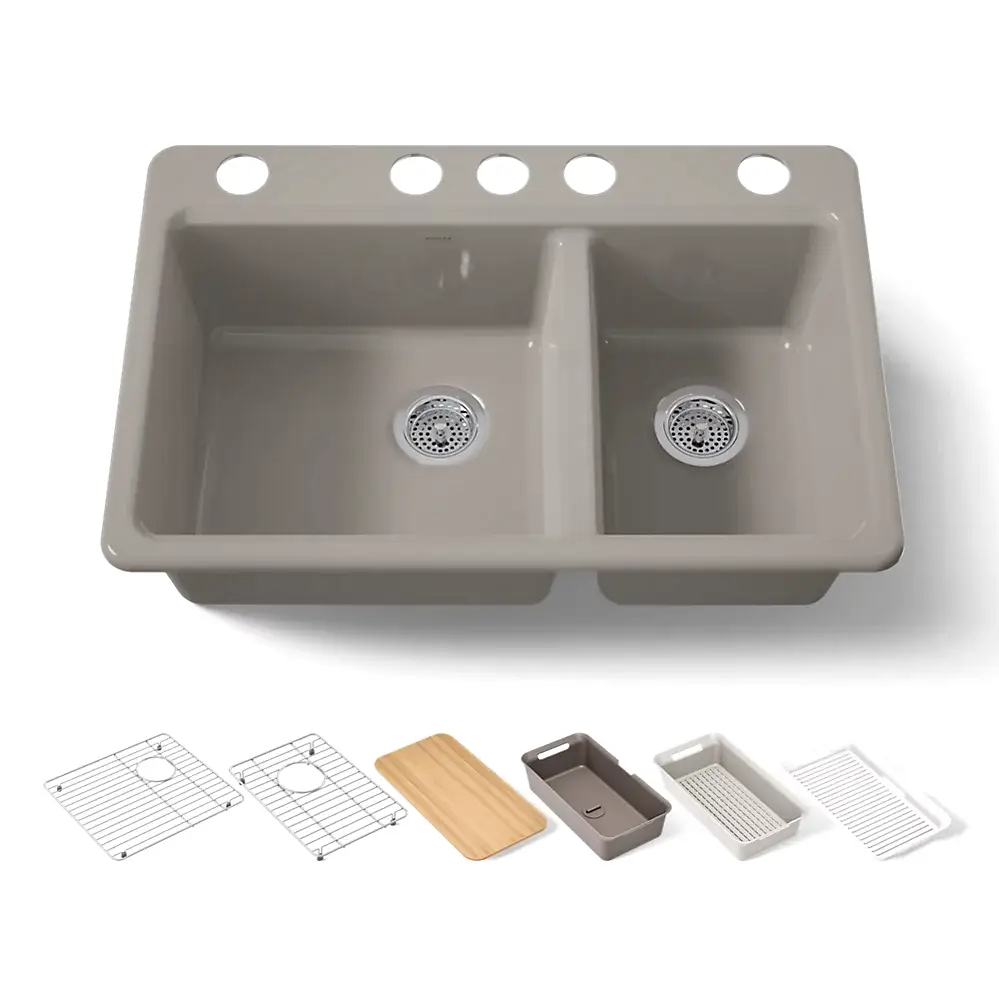 Kohler 8669-5UPC-TRF Riverby Offset Undermount Sink
