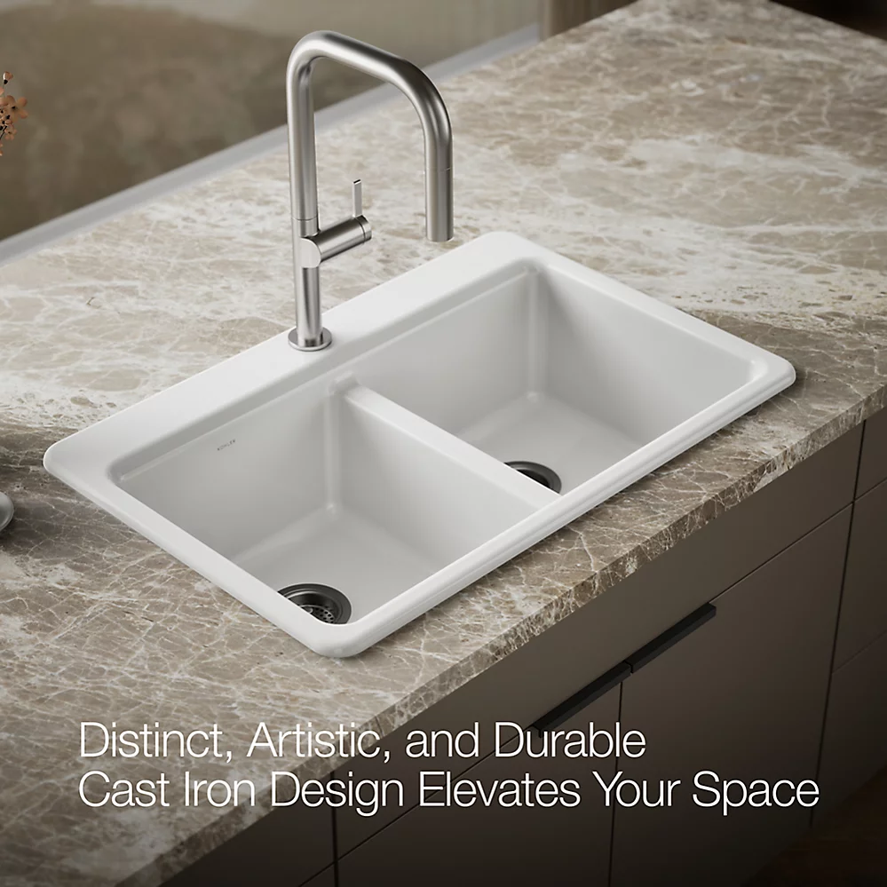 Kohler 8679-1A1-0 Riverby Double Equal Top Mount Sink