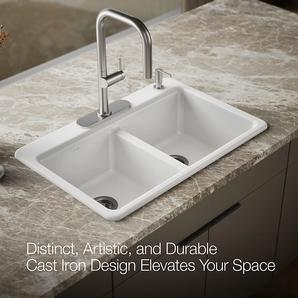 Kohler 8679-4A2-0 Riverby Double Equal Top Mount Sink