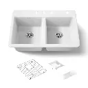 Kohler 8679-4A2-0 Riverby Double Equal Top Mount Sink