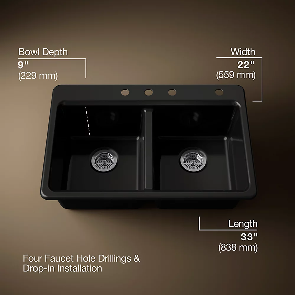 Kohler 8679-4A2-7 Riverby Double Equal Top Mount Sink