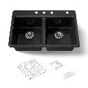 Kohler 8679-4A2-7 Riverby Double Equal Top Mount Sink