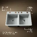 Kohler 8679-5UA1-95 Riverby Double Equal Undermount Sink