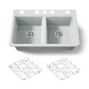 Kohler 8679-5UA1-95 Riverby Double Equal Undermount Sink