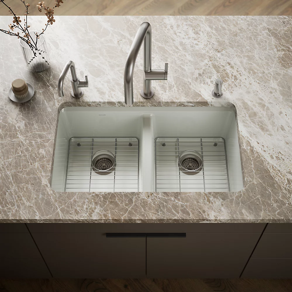 Kohler 8679-5UA1-FF Riverby Double Equal Undermount Sink