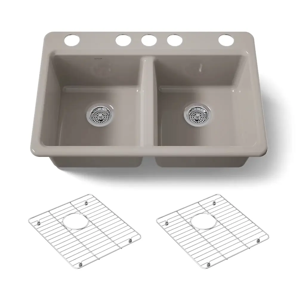 Kohler 8679-5UA1-TRF Riverby Double Equal Undermount Sink