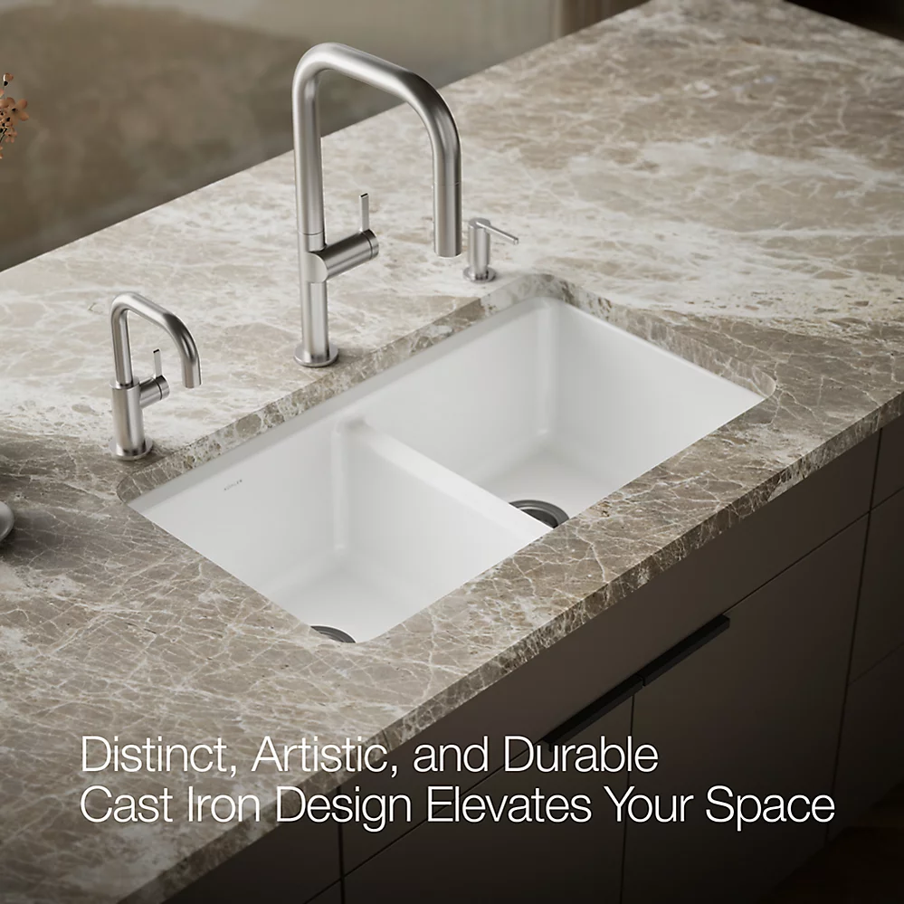 Kohler 8679-5UA3-0 Riverby Double Equal Undermount Sink