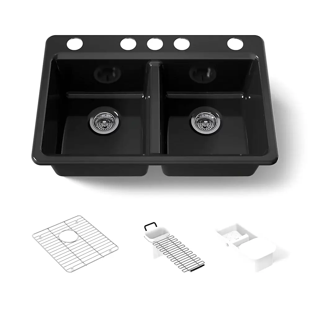Kohler 8679-5UA3-7 Riverby Double Equal Undermount Sink