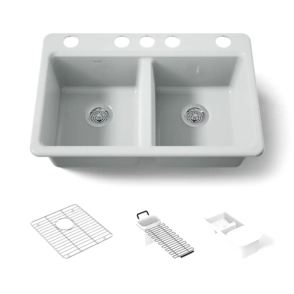 Kohler 8679-5UA3-95 Riverby Double Equal Undermount Sink