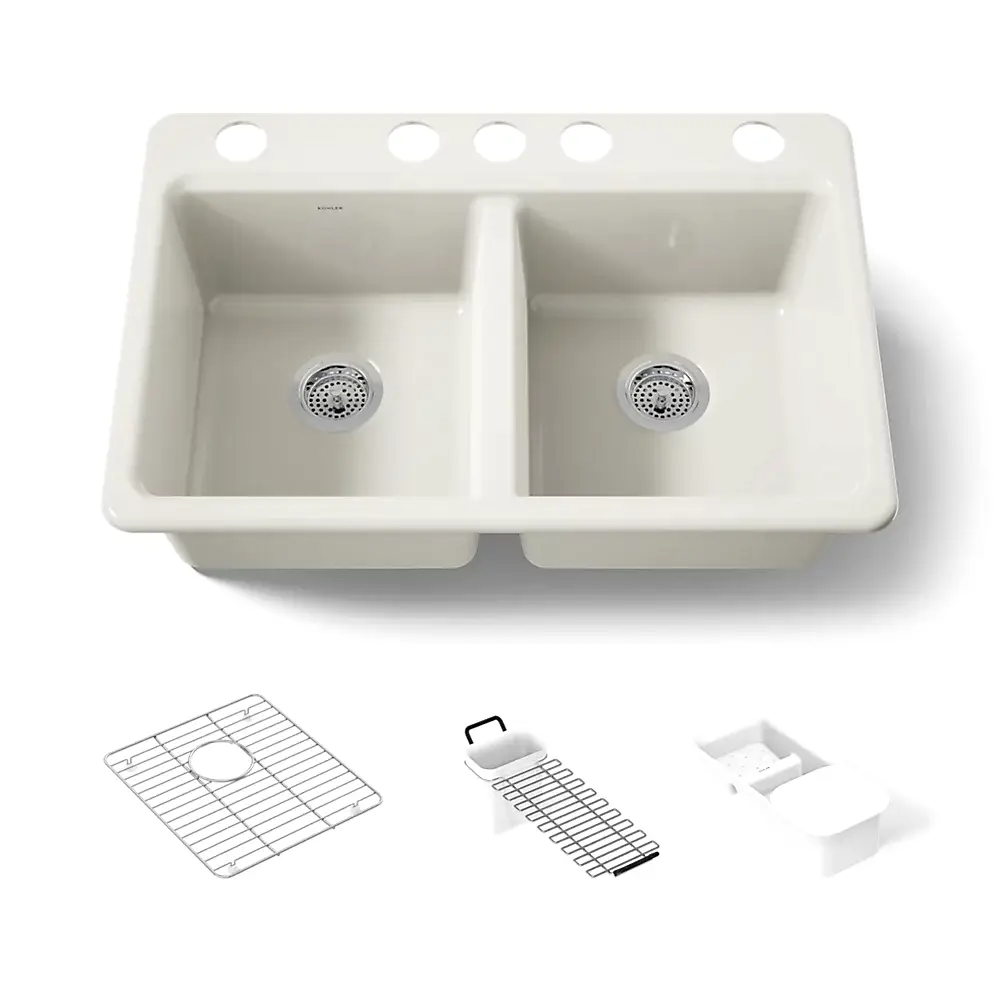 Kohler 8679-5UA3-96 Riverby Double Equal Undermount Sink