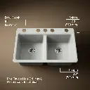 Kohler 8679-5UA3-FF Riverby Double Equal Undermount Sink