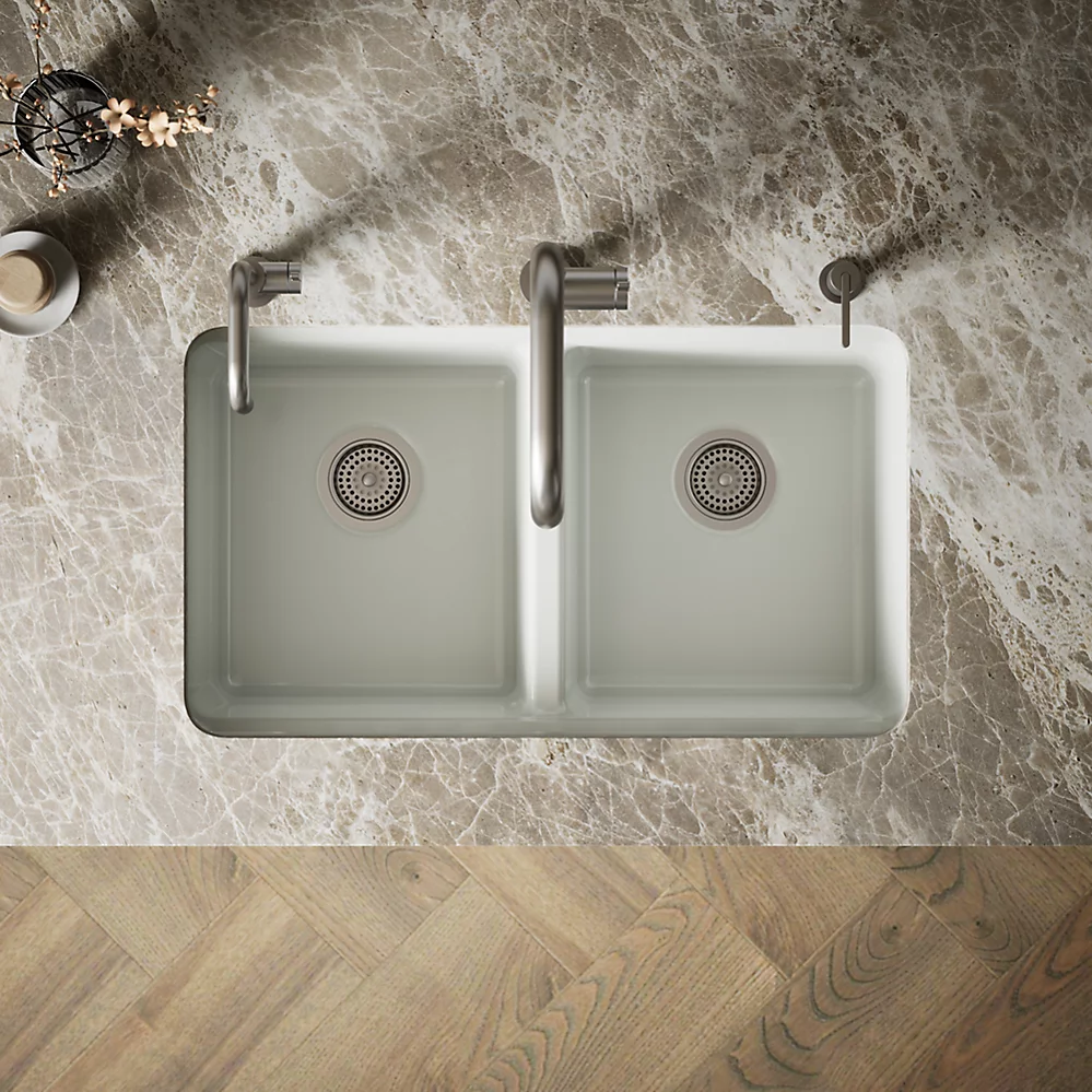Kohler 8679-5UA3-FF Riverby Double Equal Undermount Sink