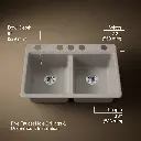 Kohler 8679-5UA3-TRF Riverby Double Equal Undermount Sink