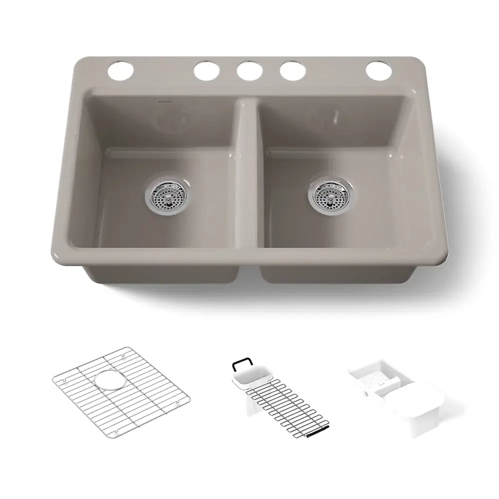 Kohler 8679-5UA3-TRF Riverby Double Equal Undermount Sink