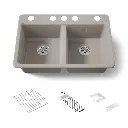 Kohler 8679-5UA3-TRF Riverby Double Equal Undermount Sink