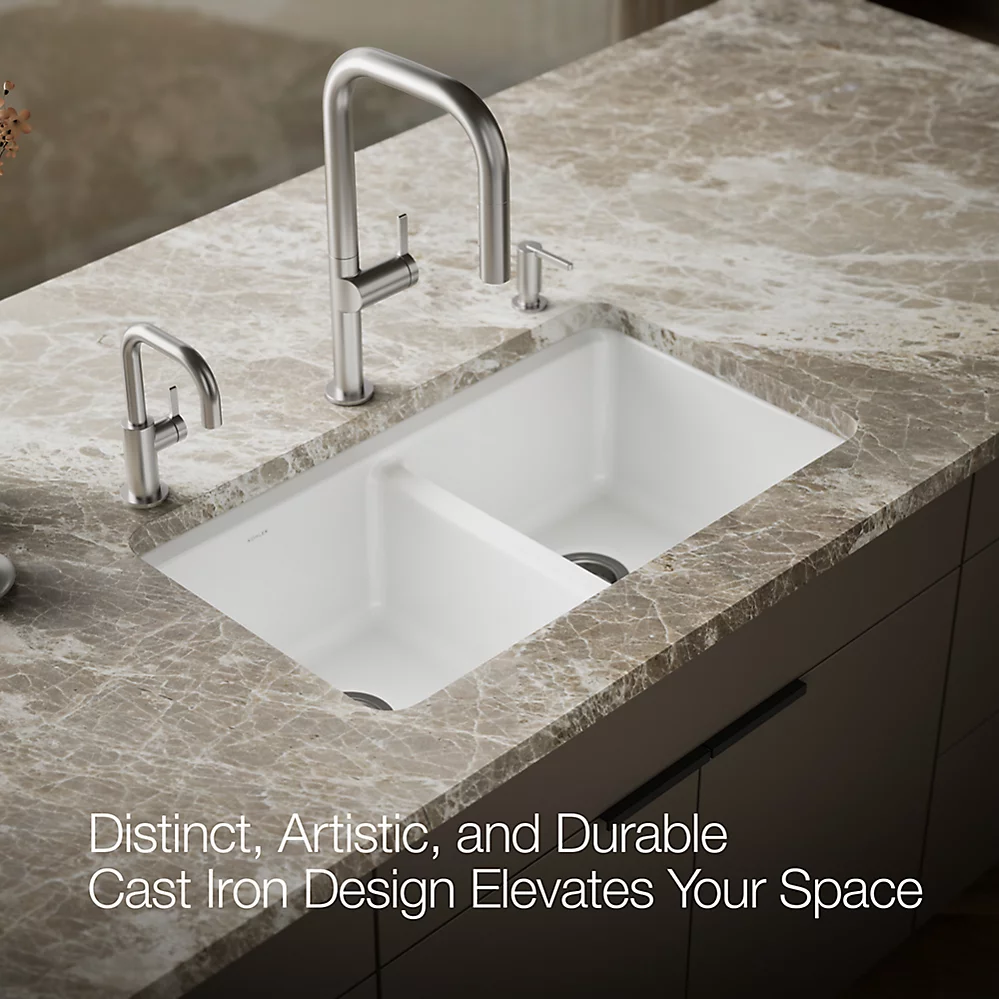 Kohler 8679-5UPC-0 Riverby Double Equal Undermount Sink