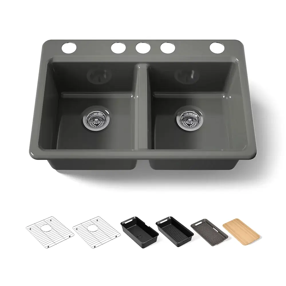 Kohler 8679-5UPC-58 Riverby Double Equal Undermount Sink