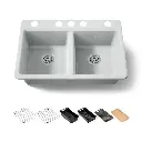 Kohler 8679-5UPC-95 Riverby Double Equal Undermount Sink