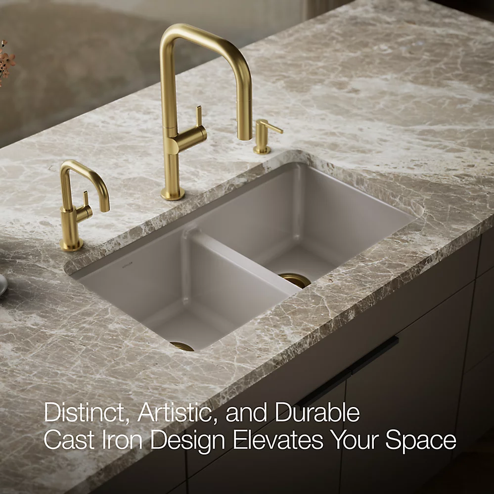 Kohler 8679-5UPC-TRF Riverby Double Equal Undermount Sink