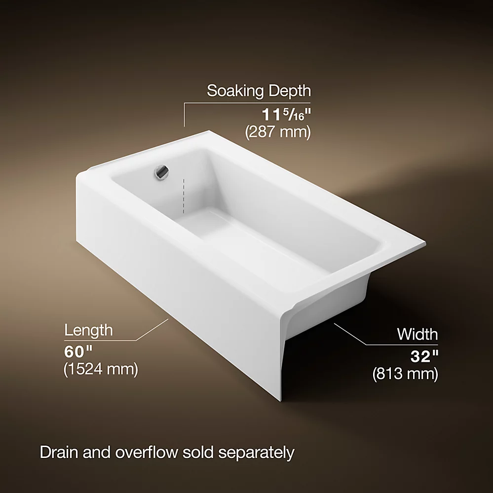 Kohler 875-0 Bellwether Cast Iron Bath, Lh