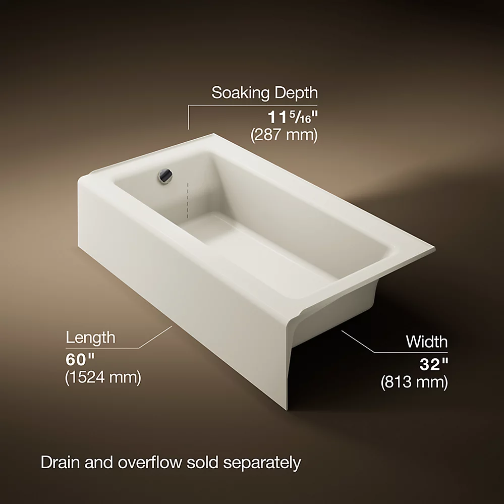 Kohler 875-96 Bellwether Cast Iron Bath, Lh
