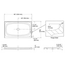 Kohler 9055-7 Salient Recptor W/ Cntr Drn, 60''X36''