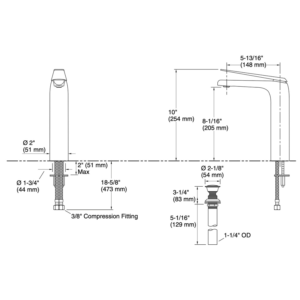 Kohler 97347-4-BL Nbbd Tall Single-Hdl Faucet
